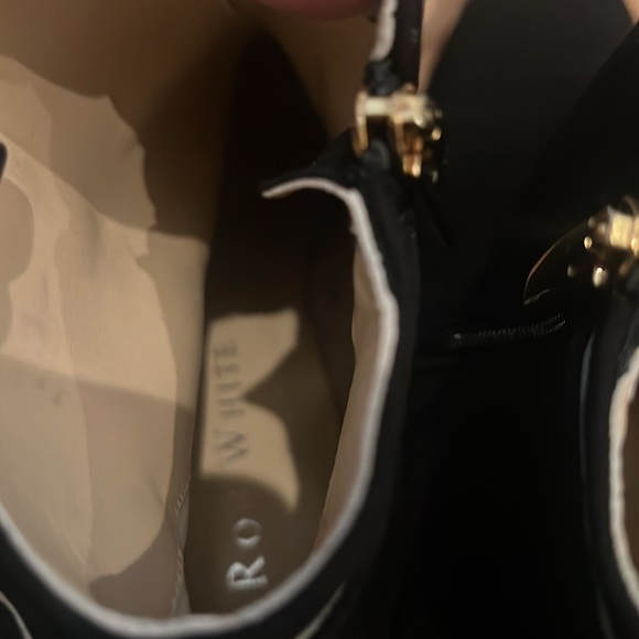 Ron White Leather/Suede Booties SZ 7.5 Eur 37.5. NWT Gold Buckle, side zip. Cute - Picture 8 of 8